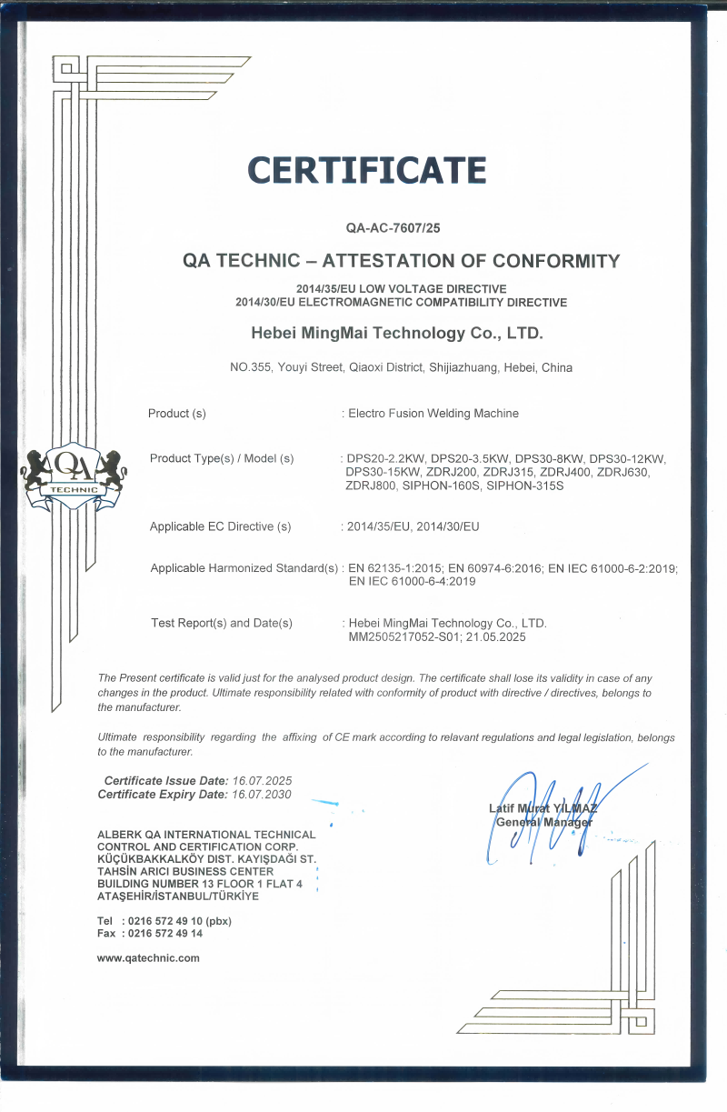 China Hebei Mingmai Technology Co.,Ltd Certificaten