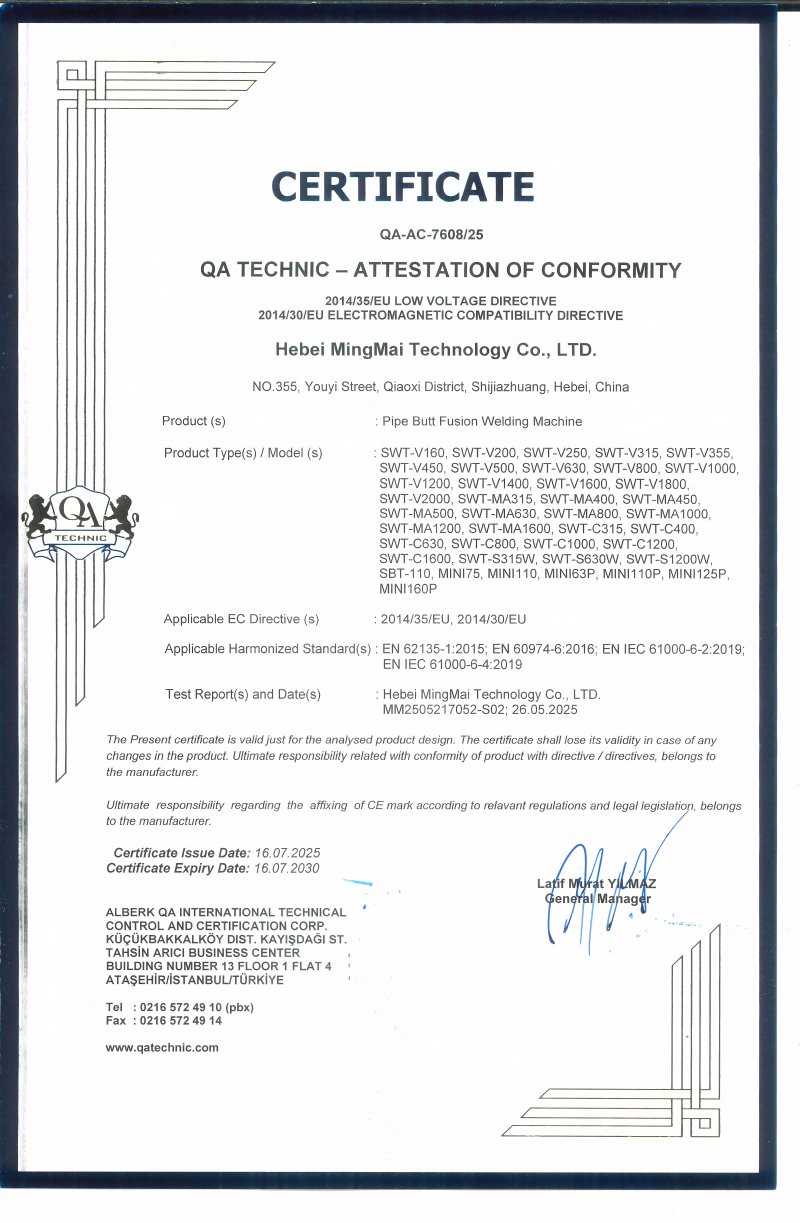 China Hebei Mingmai Technology Co.,Ltd Certificaten